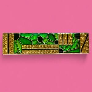 Vtg Eilat Stone Inlay Art Deco Pin/Brooch